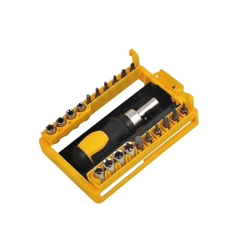 21-Piece Professional Socket Ratchet and Screwdriver Bit Tool Kit