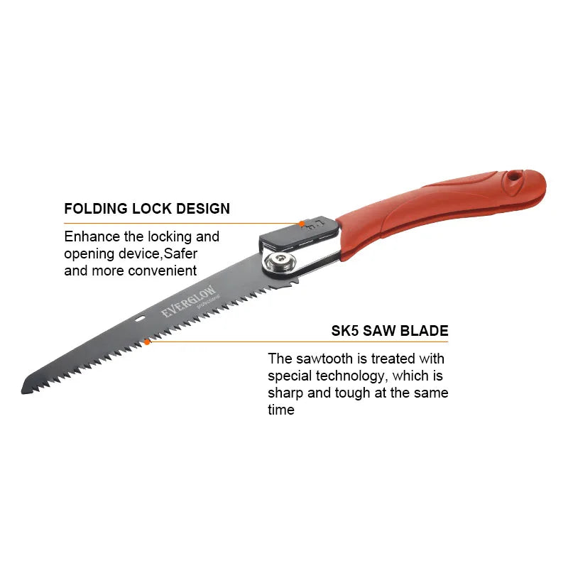 Professional SK5 Pruning Saw with Pull-Stroke Triple-Ground Teeth