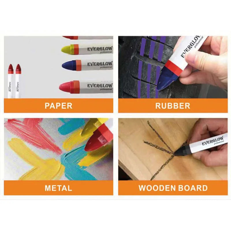 Professional Waterproof Marking Crayons and Woodworking Pens Set