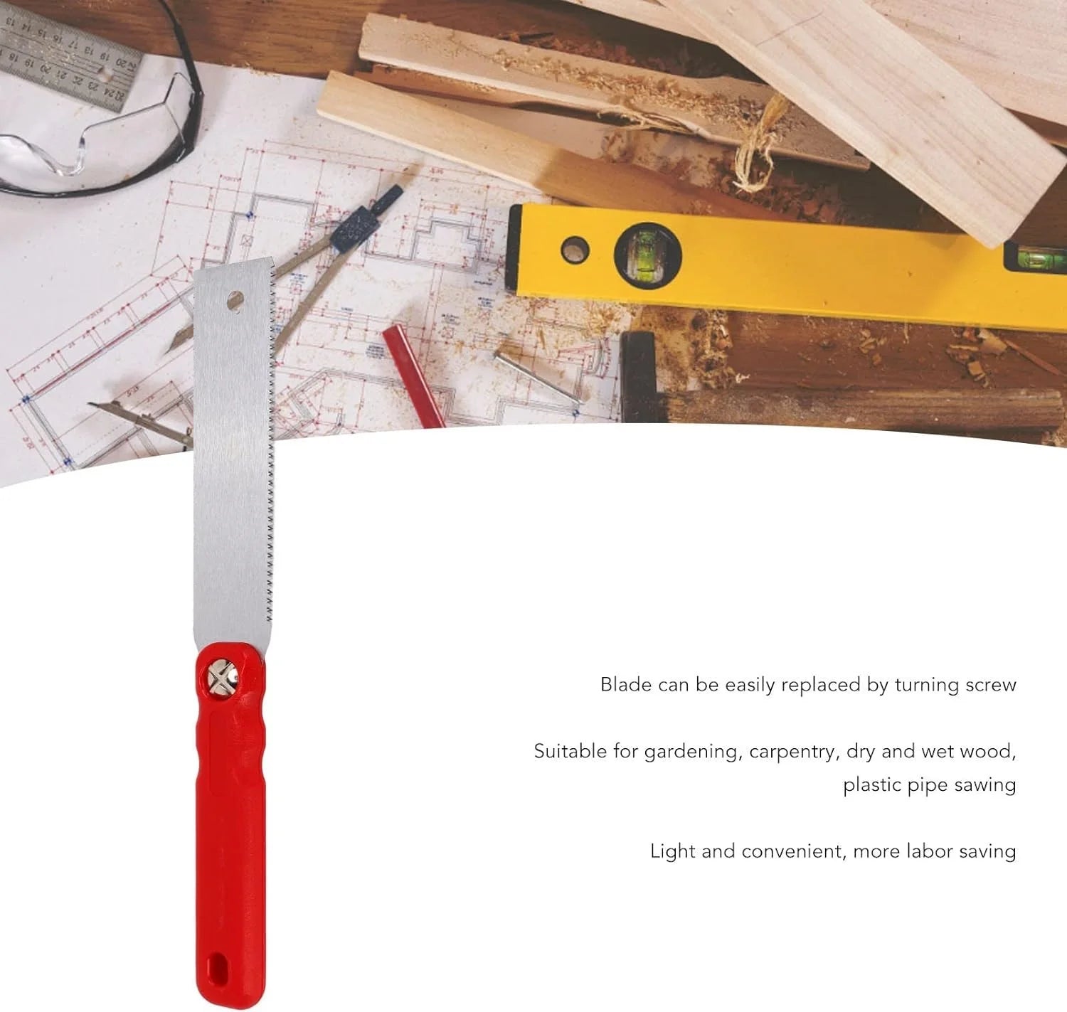 Japanese Single Edge Pull Saw for Flush Cut Woodworking (6 Inch)