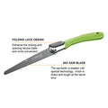 Professional SK5 Folding Hand Saw with 24TPI Triple-Side Teeth (Green)