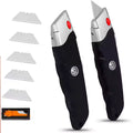 Heavy Duty Retractable Utility Knife Set with Comfort Rubber Handle